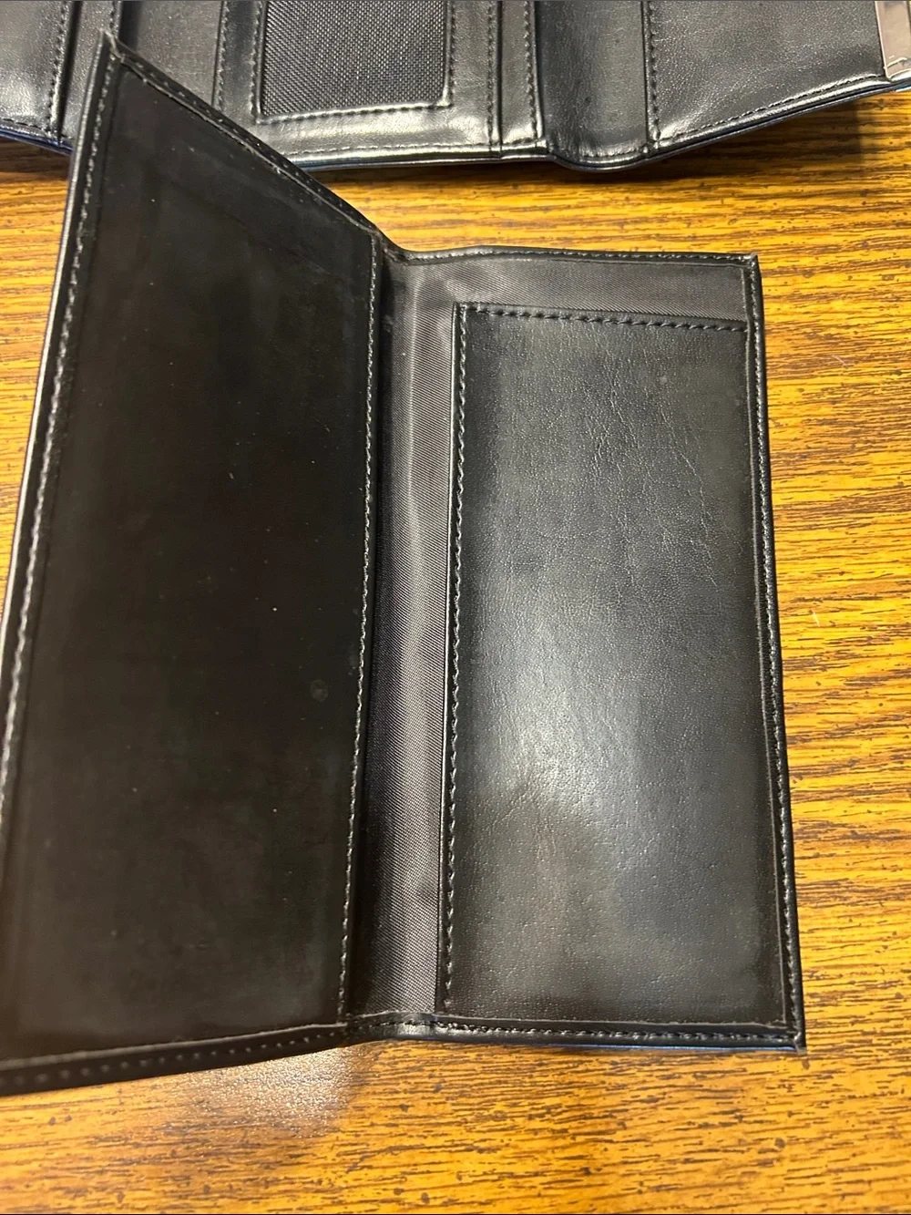 Guess Black Leather Clutch Wallet with Silver Bar Detail